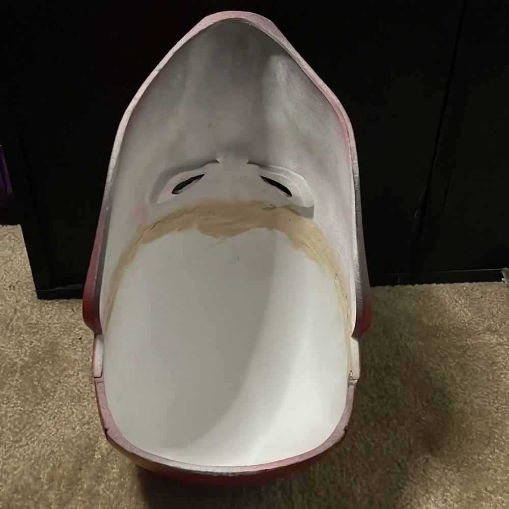 Red hood helmet